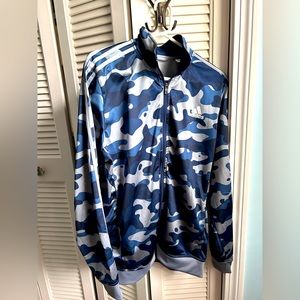 Adidas Men’s Large Blue Camo Warmup Jacket